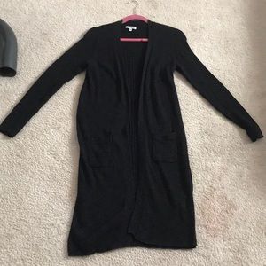 Long black sweater cardigan sz S